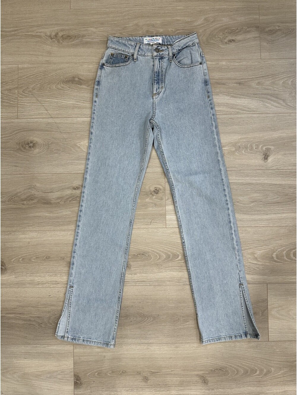Guess Originals J Balvin SS 2022 High Waist Light Blue Straight Slit Jeans Sz 24